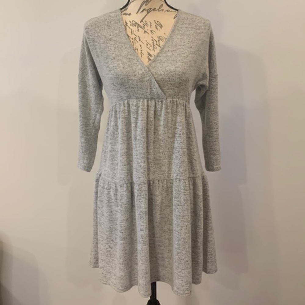 NWT Francesca’s Harper Heritage brushed tie back surplice dress XS